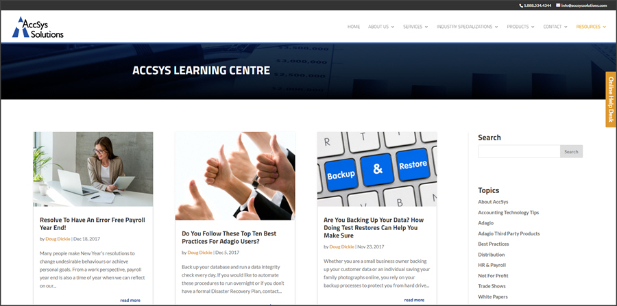 AccSys Solutions Website