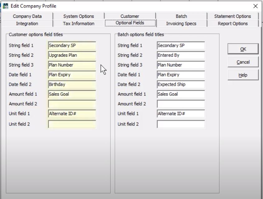 Adagio optional Fields