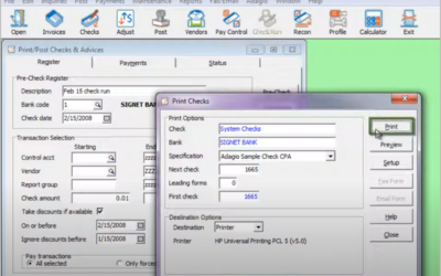Processing Checks is a Breeze with Adagio Accounts Payable System Check Processing